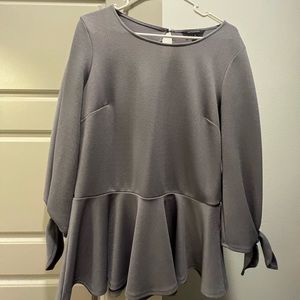 Gray Banana Republic Peplum Blouse